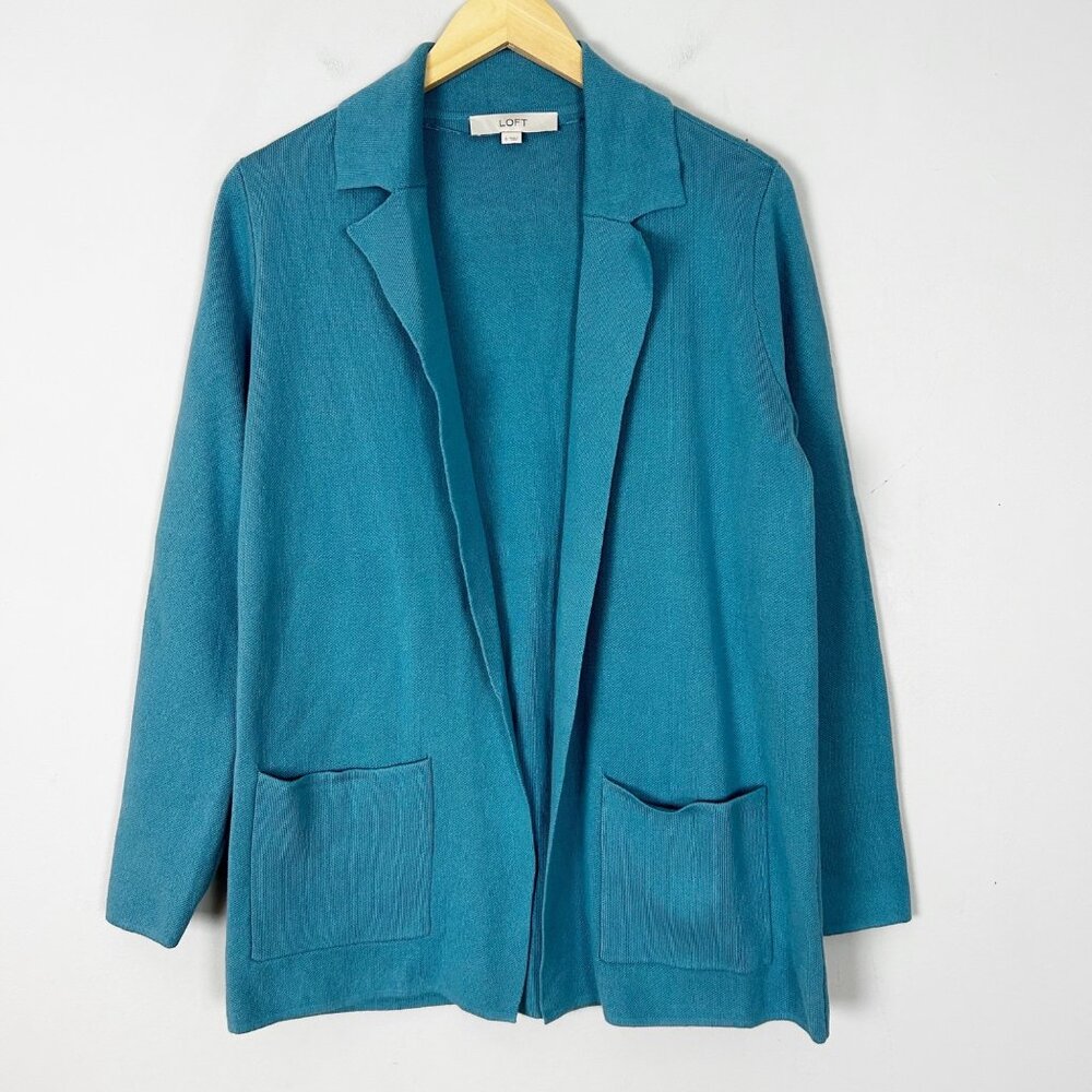 Loft‎ Blue Knit Cardigan Sweater Jacket Classic Spring Size Small Women's